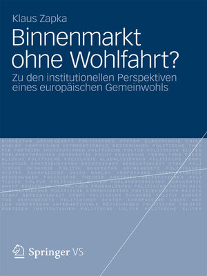 cover image of Binnenmarkt ohne Wohlfahrt?
